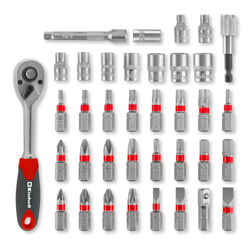 Set Profesional de Puntas y Tubos con Llave de Carraca 37 Piezas Einhell [49109022] – imagen 2