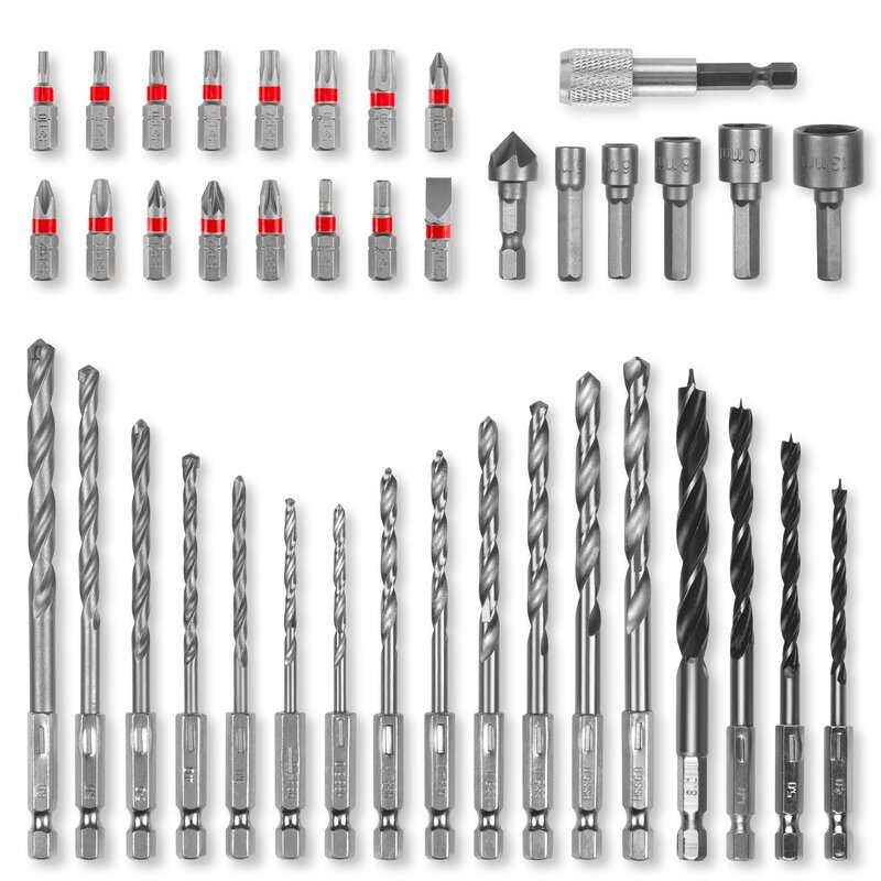 Set de Mechas y Puntas 41 Piezas con Avellanador y Porta Puntas [49109053] – imagen 2