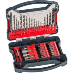 KIT DE MECHAS Y ACCESORIOS - Set de 41 piezas. Incluye mechas para madera, metal y piedra, porta puntas, puntas PH, PZ y TORX, llaves vaso pa - Imagen 1