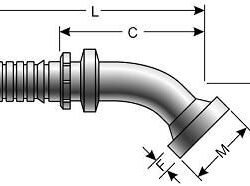 GATES TERM. 45º BRIDA 48 X 14.2 P/MANG.1" - Imagen 1