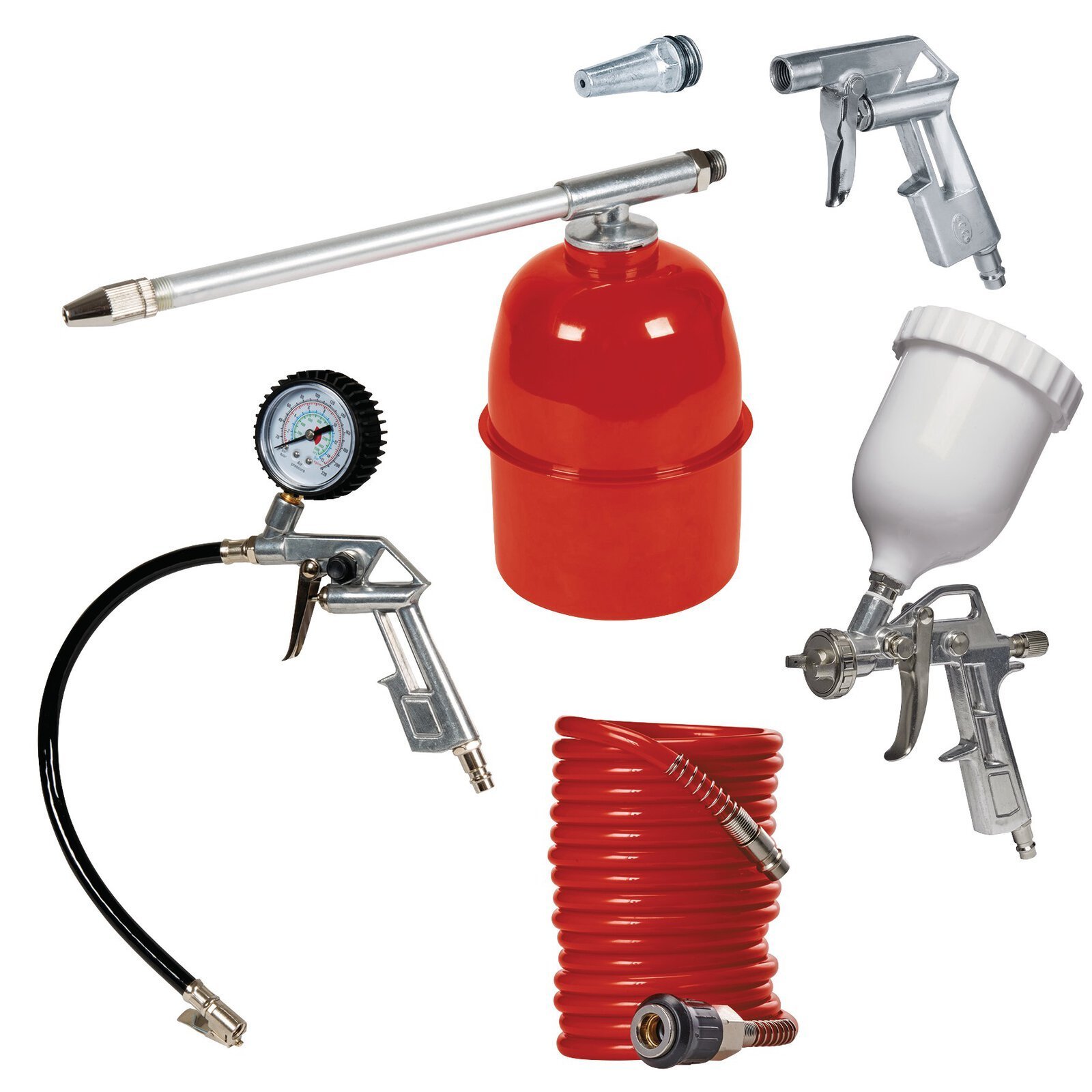 Kit Profesional de Aire Comprimido 5 Piezas Einhell con Accesorios y Manguera 4m [4132720]
