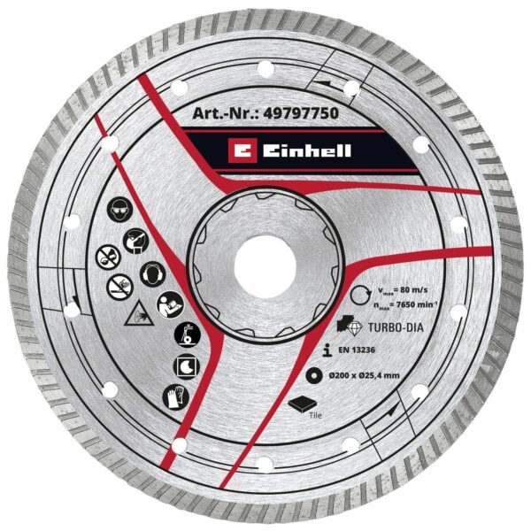 Disco Diamantado Turbo Einhell 200 mm para Corte Preciso [49797750]