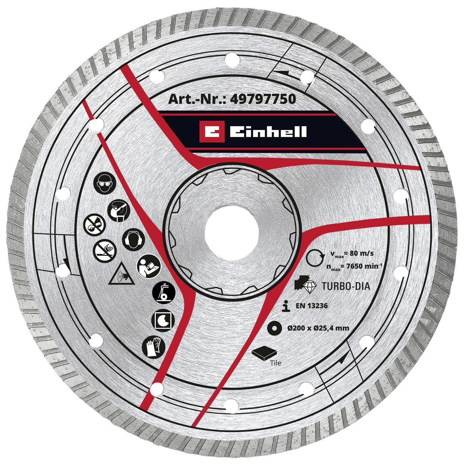 Disco Diamantado Turbo Einhell 200 mm para Corte Preciso [49797750]