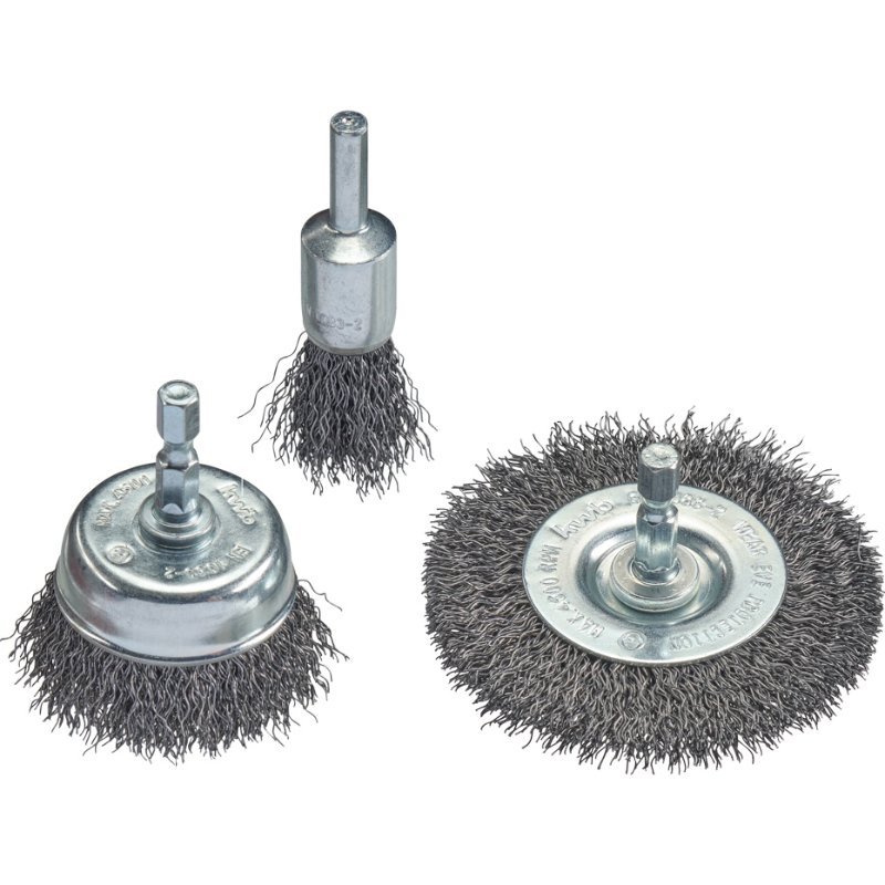 Set de 3 Piezas de Cepillos KWB para Taladros - Accesorios Duraderos [49597500]