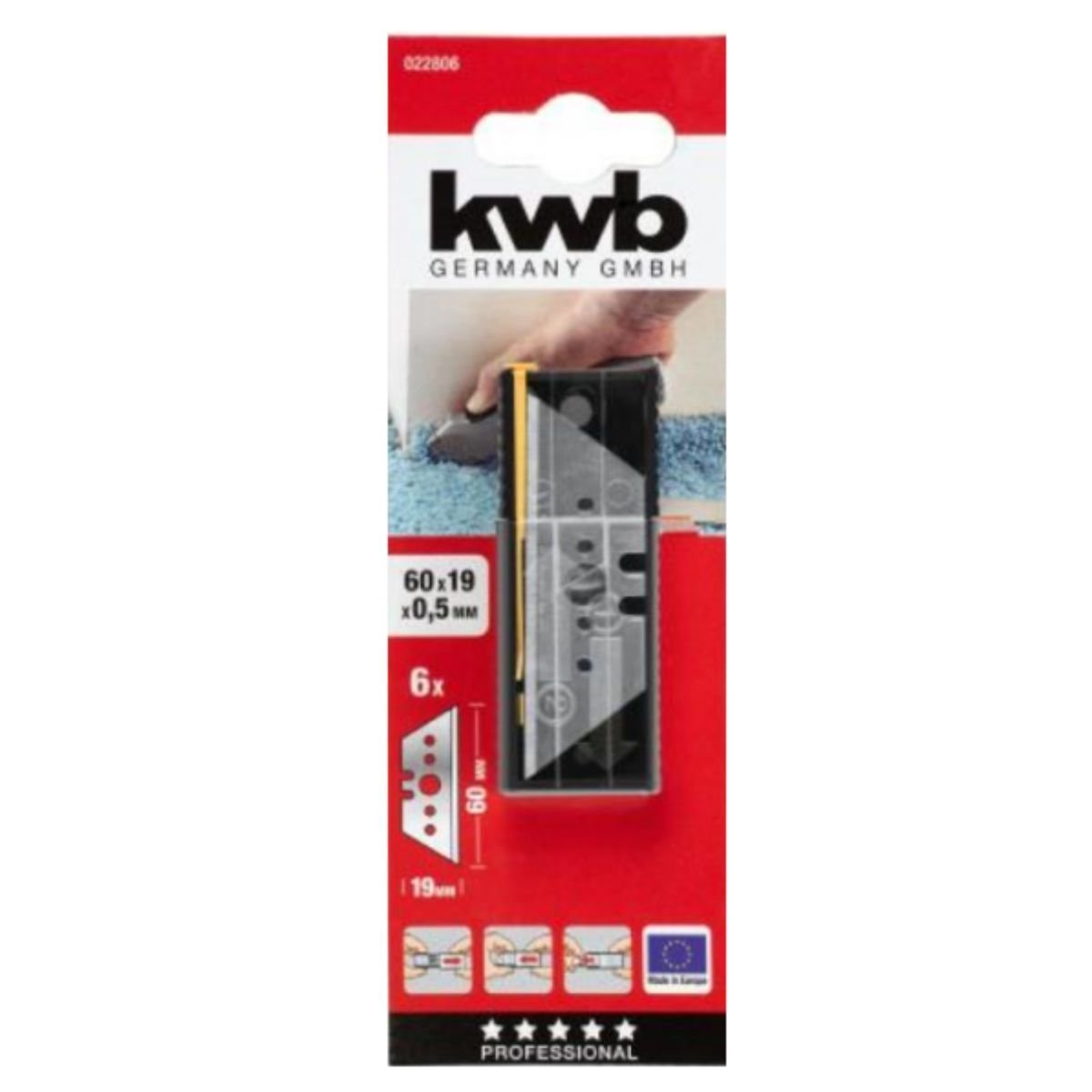 Repuesto de Hoja Trapezoidal para Cutter KWB x 6 unidades [49022806]