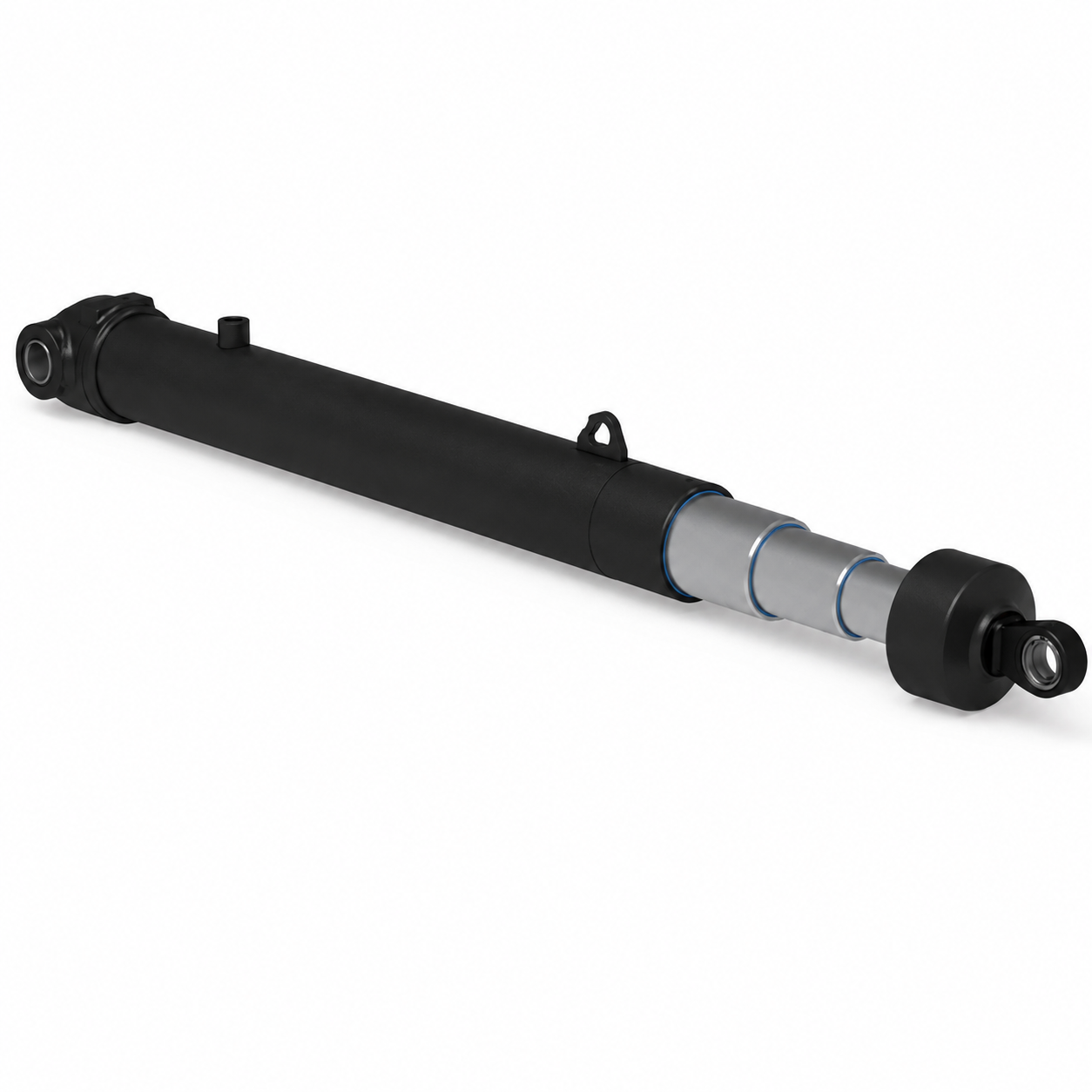 Cilindro hidráulico telescópico para batea – TMX – 129 × 3200 – 3 etapas
