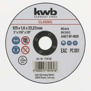Disco de corte para metal 125 mm x 1,6 mm, alto rendimiento [49711817]