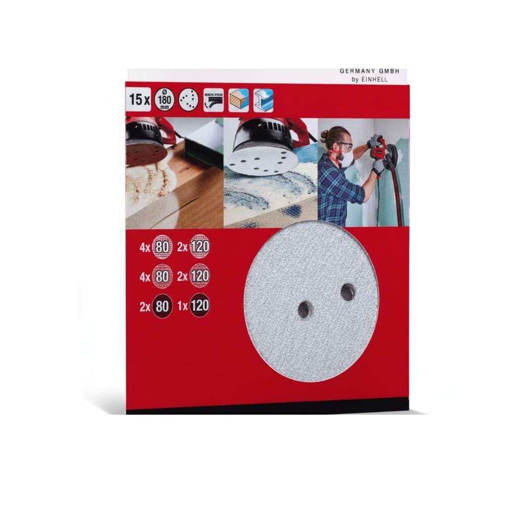 Set de 15 Piezas KWB Lijas de 180 mm para Acrílico, Sintético, Metal y Plástico [49490965]