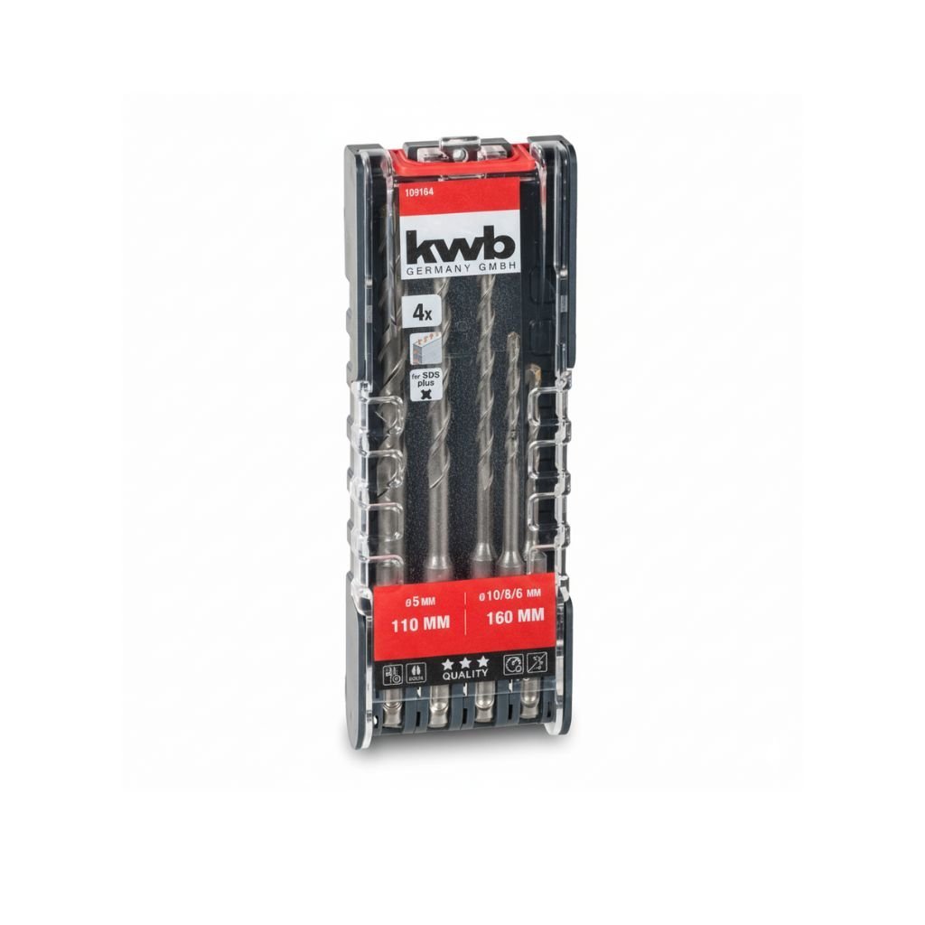 Set de 4 Mechas SDS Plus para Hormigón KWB de Alta Durabilidad [49109164]