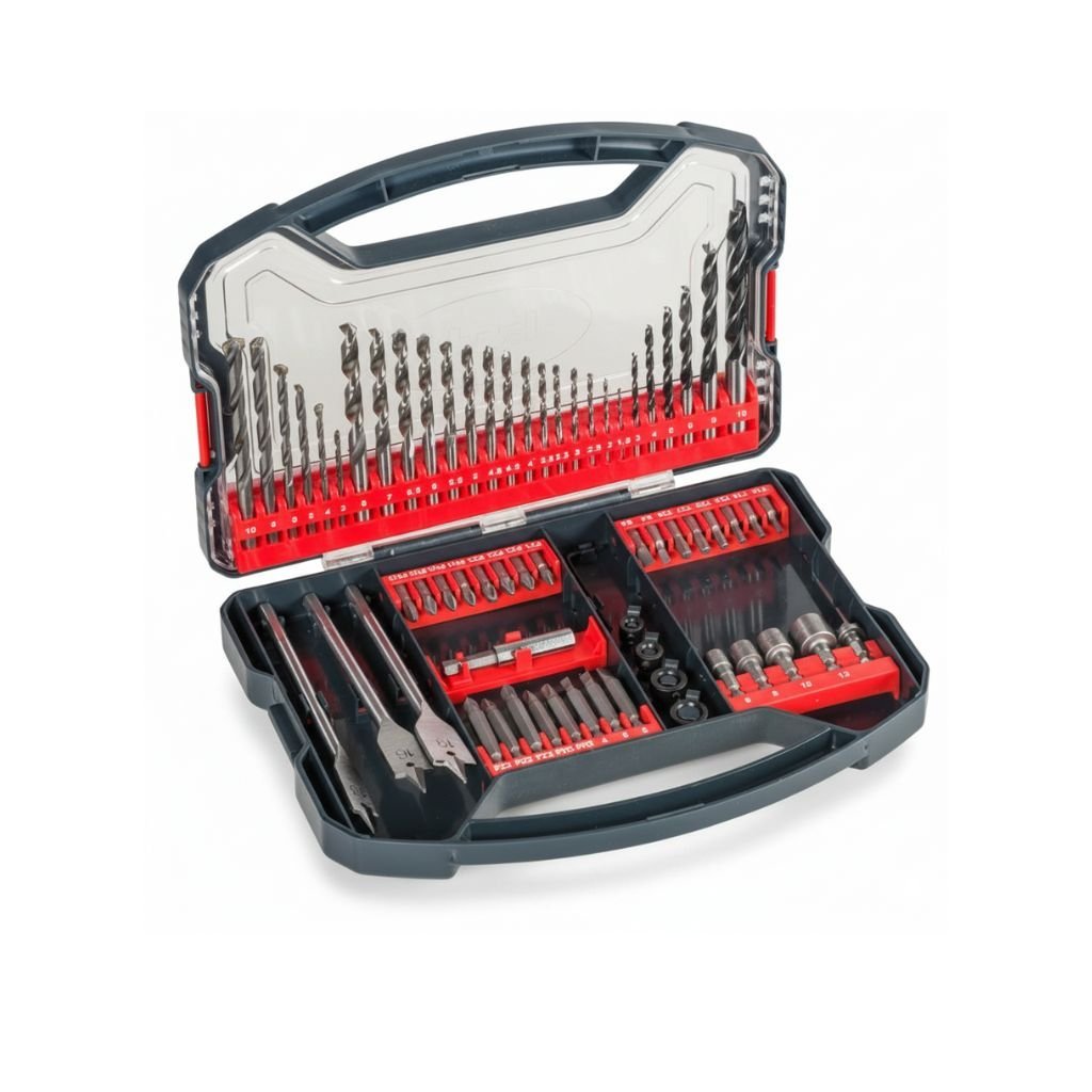 Kit de Mechas y Accesorios 62 Piezas para Madera, Metal y Piedra [49109106]