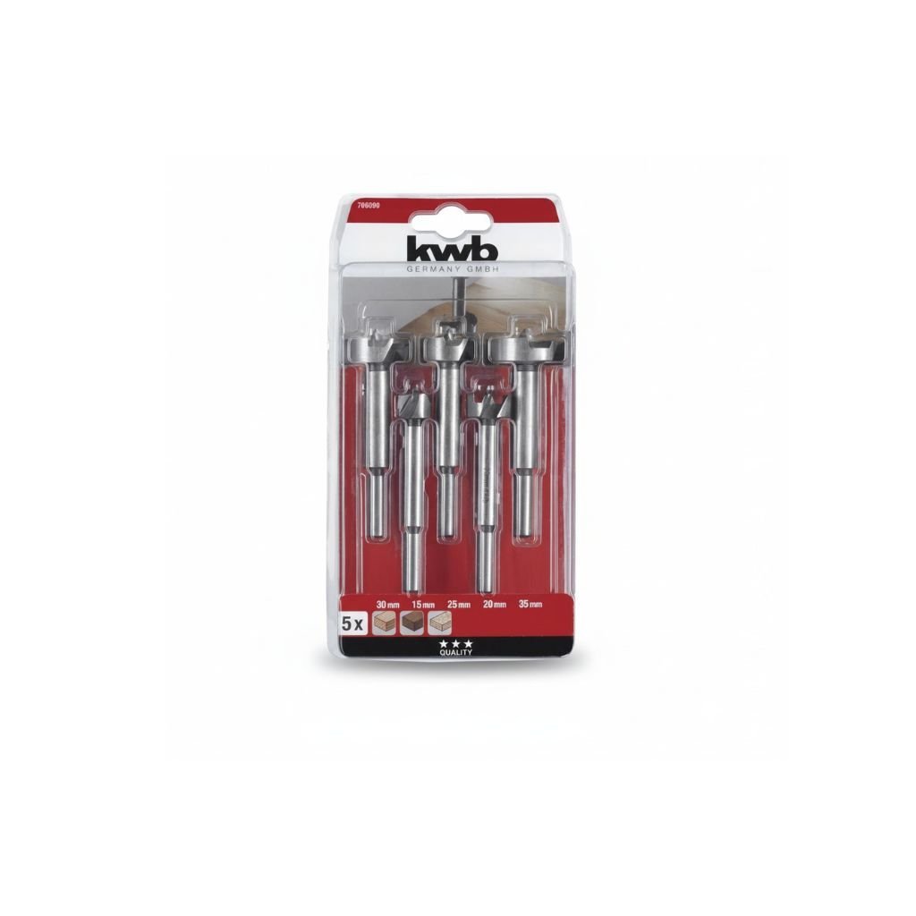 Set de Mechas Forstner 5 Piezas para Madera Acero 40CR [49706090]