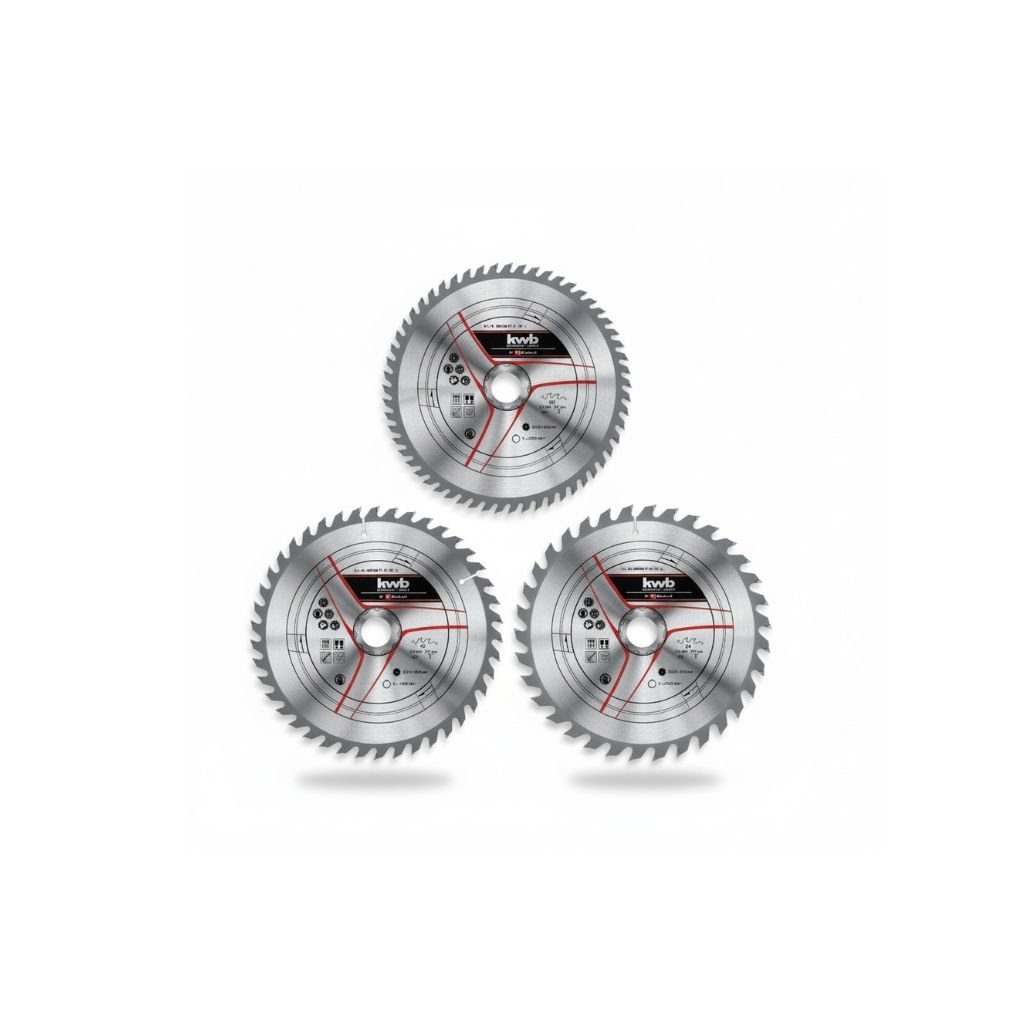 Kit 3 Discos de Sierra Circular 250x30 mm 24, 42 y 60 Dientes Einhell KWB [49589306]