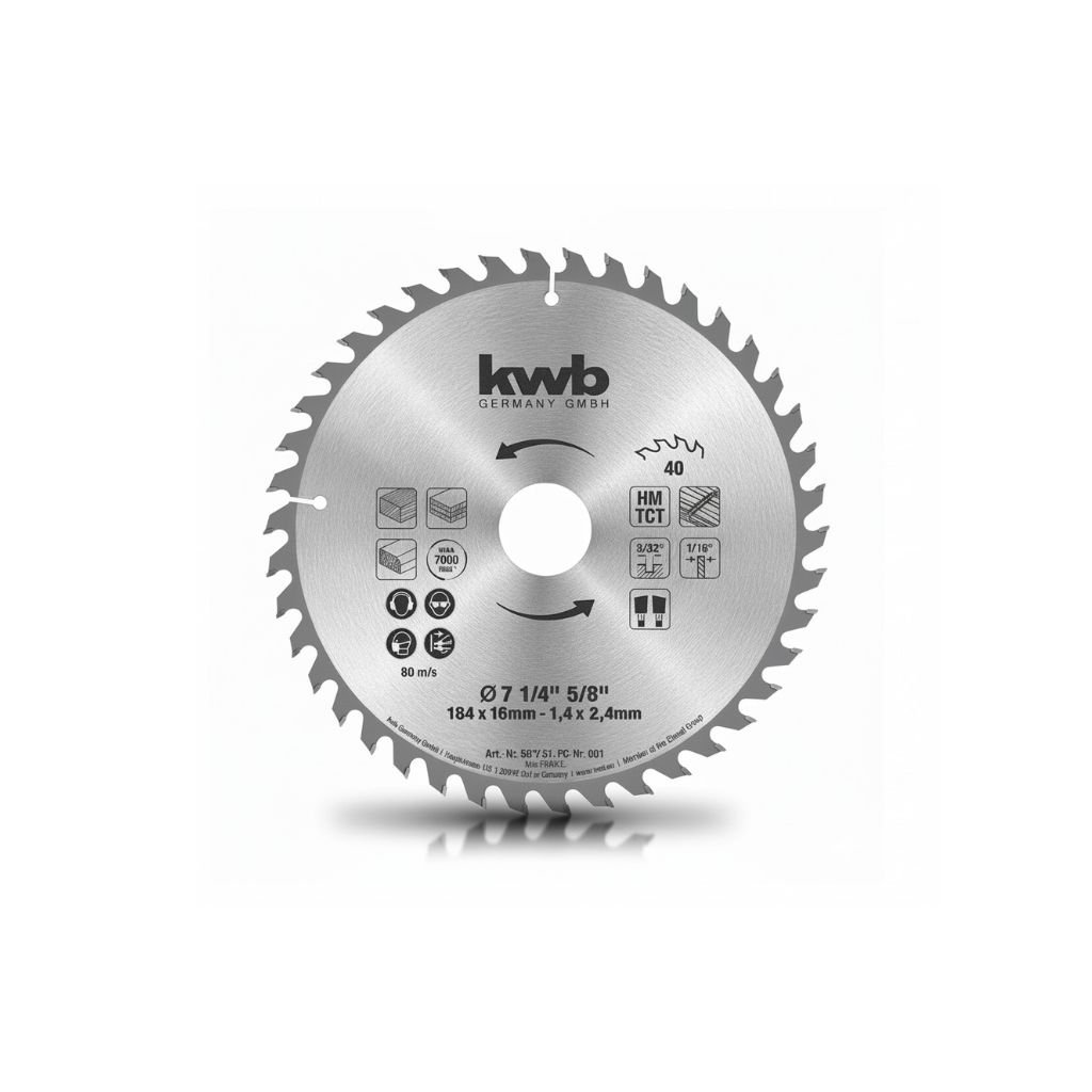 Hoja de Sierra Circular Kwb 184x16 mm, 40 Dientes para Corte Preciso [49586151]