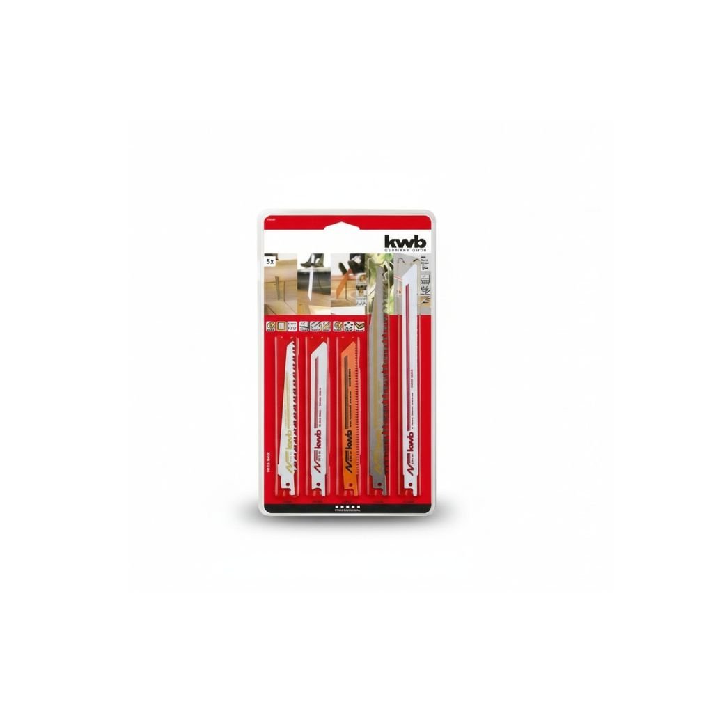 Juego de 5 Hojas de Sierra Sable Bi-Metal para Metal y Madera [49576005]