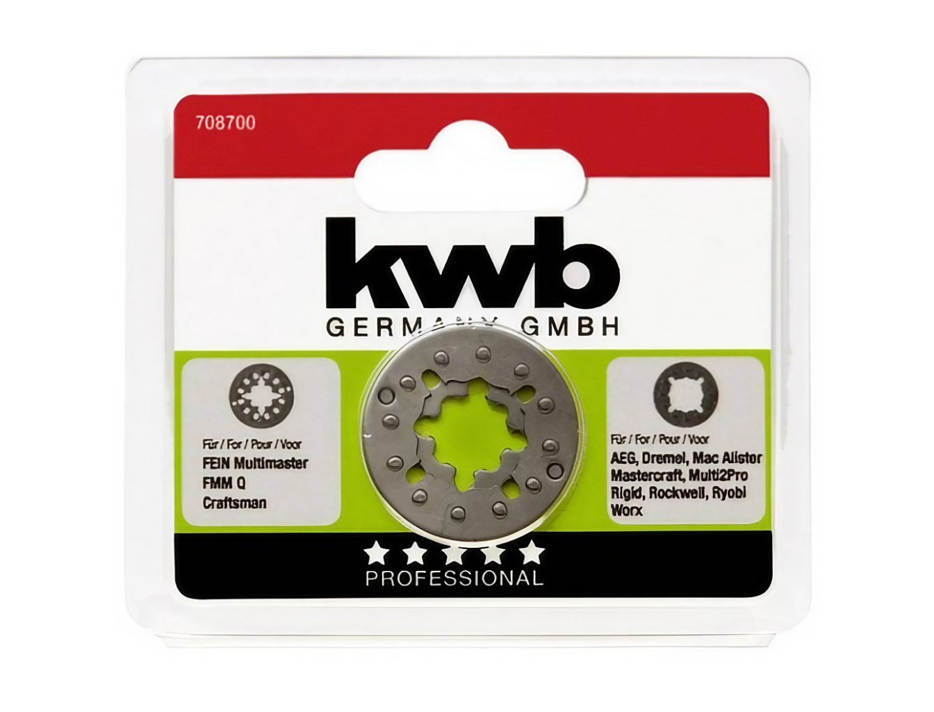 Adaptador Universal KWB para Multiherramientas Compatibles Bosch, Dremel y Más [49708700]