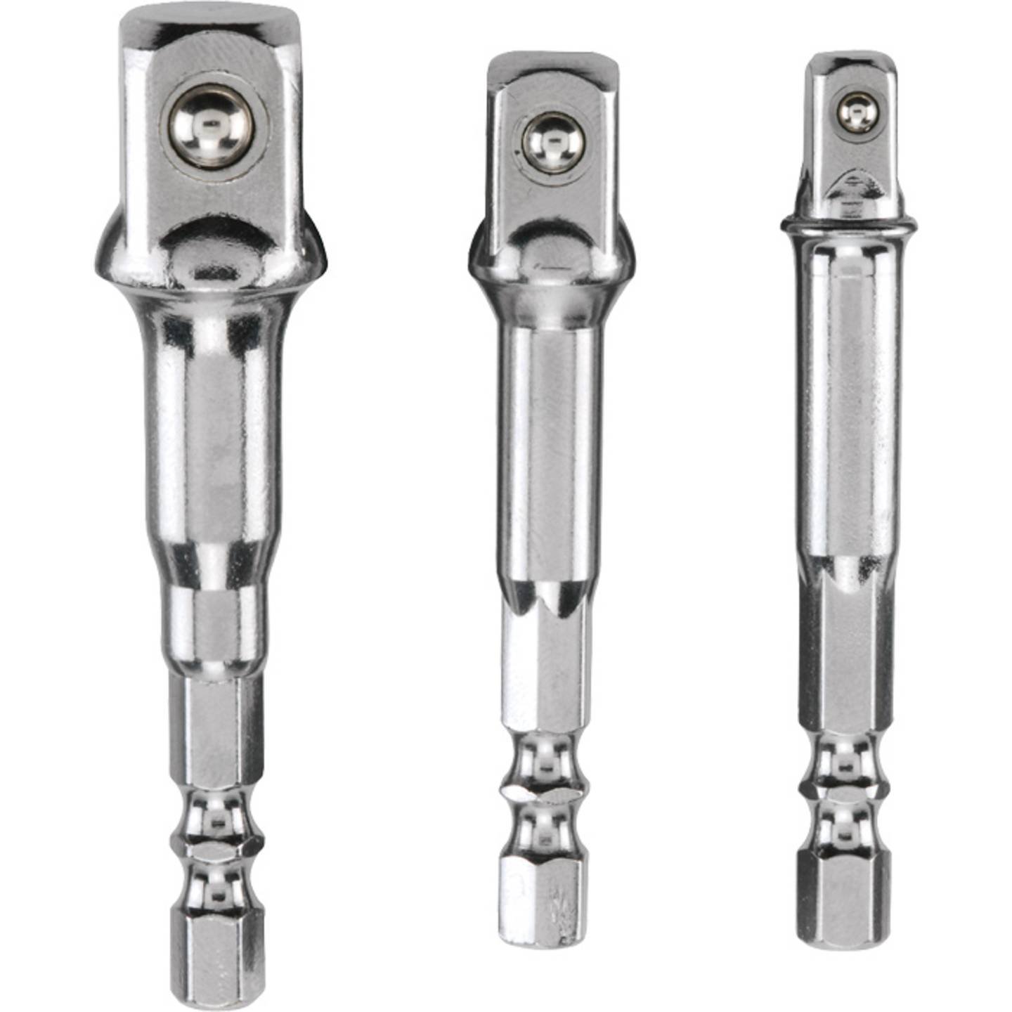 Juego de Adaptadores para Llave de Vaso 3 Piezas - Compatibles con Taladros [49105310]